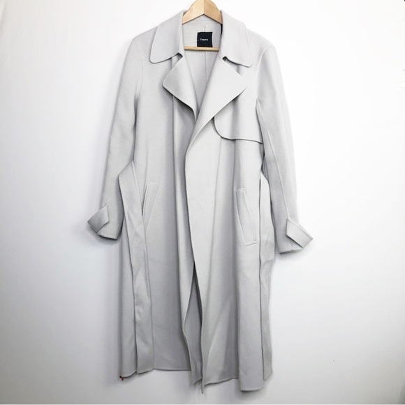 THEORY Stone Winsome wrap wool trenchcoat - Picture 2 of 14